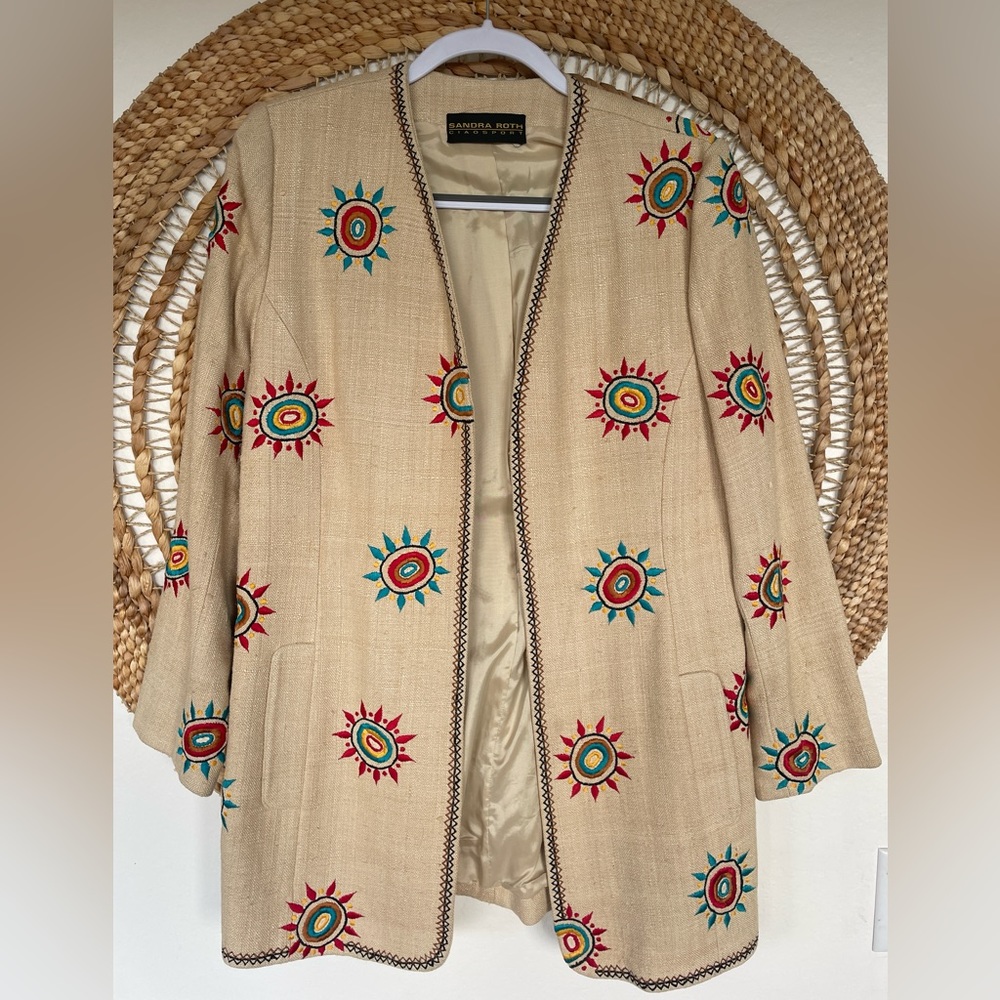 Vintage Sandra Roth Sunburst Blazer